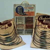 Group of vintage Chadwicks bucket handles and sash cords on advertising point of sale cards - Sold for $50 - 2018