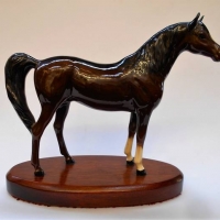 Vintage Beswick Horse 'Arab Colt 'Xayal'  issued 1989-90 - mounted on wooden stand 184cms - Sold for $37 - 2018