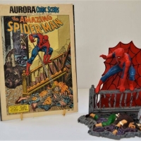 1974 plastic Spiderman diorama and instruction booklet - Sold for $25 - 2018