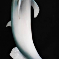 Czech Porcelain Dolphin figurine by Royal Dux 38cm tall - Sold for $37 - 2018