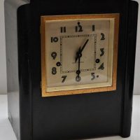 1920s Art Deco black square cased Mantle clock by Seth Thomas USA 27cm tall - Sold for $50 - 2018