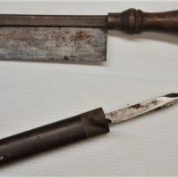 2 x  items -  Rosewood and brass marking knife and brass backed dovetail saw - Sold for $43 - 2018