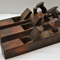 3 x Large Antique beech wood jointing and Jack planes - longest 56cm - Sold for $25 - 2018