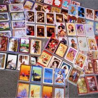 Approx 176 vintage swap cards inc, Barribal, Art Deco, scenic, cats, dogs, sailing vessels, birds, named, etc - Sold for $25 - 2018