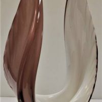 Large Purple and white Art Glass centrepiece - 42cm tall - Sold for $43 - 2018
