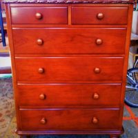 Solid timber 6 drawer tall boy chest by Schembri Fine Furniture - Sold for $68 - 2018