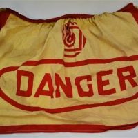 Vintage Cloth Danger sign on rope - Sold for $25 - 2018