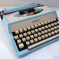 Vintage Litton Imperial portable typewriter - baby blue, in case - Sold for $50 - 2018