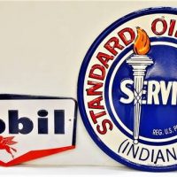 2 x Modern Oil Signs Mobil and Standard Oil Company - Sold for $35 - 2018