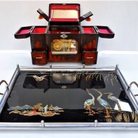 2 x pieces incl Art Deco tray and musical jewellery box - Sold for $25 - 2018