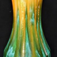 Large John Campbell green and yellow Australian pottery vase 40cm tall marked 6 L - Sold for $373 - 2018