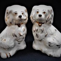 Pair of miniature Staffordshire fire dogs by Beswick - Sold for $31 - 2018