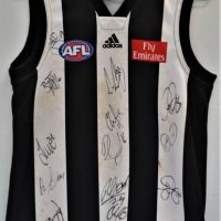 Signed COLLINGWOOD Short Sleeved KIDS Footy Jumper - signed by NICK MAXWELL, JOFFA 'Game Over' & heaps others - Sold for $25 - 2018