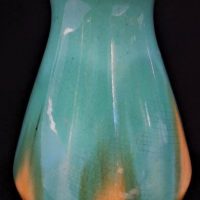 Unmarked CORNWELLS Australian Pottery Vase - typical Green & Yellow Glaze - 16cm H - Sold for $25 - 2018