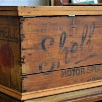Vintage repurposed 'SHELL' motor sprit wooden crate - Sold for $87 - 2018