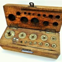 Wooden boxed  set of weights by Selby Melbourne - Sold for $43 - 2018