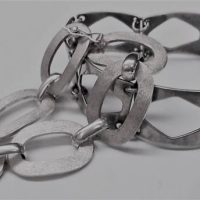 2 x chunky 1970s silver bracelets - one marked 800 - Sold for $68 - 2018