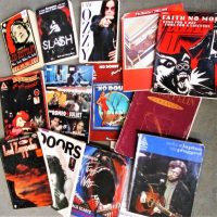 Box lot - MUSIC Biography books & Guitar TABLATURE Books - Led Zep, RHCP, Faith No More, The Doors, The Making of PINK FLOYD THE WALL HCover, etc - Sold for $50 - 2018