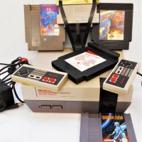 Group with NES Nintendo Entertainment System Console and games including Guardian Legend, Tetris and Sidewinder - Sold for $112 - 2018