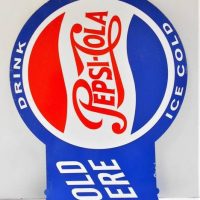 Modern Wall double sided mounted Enamel Pepsi Cola Sign - Sold for $43 - 2018