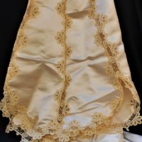 1920s Cream lace panelled satin skirt with train - Sold for $31 - 2018