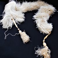 1920s cream Ostrich feather boa with silk tassels - Sold for $50 - 2018