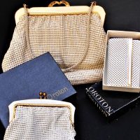 Group of Boxed 1950s-60s white Mesh cases incl handbag and purse - Sold for $37 - 2018