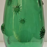 Large Vintage Hand Blown Green art Glass vase with applied star decorations  38cm tall - Sold for $56 - 2018