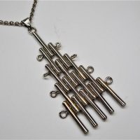 Modernist Sterling Silver 925 pendant on chain - Hecho En Mexico - Sold for $87 - 2018