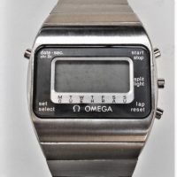 Vintage 1977 Mens OMEGA LCD Digital Chronograph Watch - CONSTELLATION - original band & sticker to back - Sold for $385 - 2018