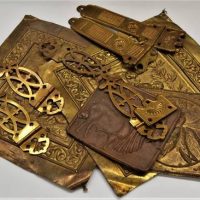 Group of Victorian Brass panels and hinges including band of putti - Sold for $37 - 2018