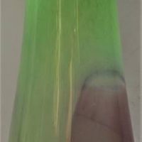 Large Australian Art glass Vase in Green and purple glass signed to base by illegible 37cm tall - Sold for $37 - 2018