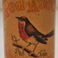 1920s Australian Red Robin Baking Powder tin - paper label, 4ozs JW Grasby Ltd Adelaide, - Sold for $87 - 2018