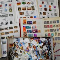 Box of Loose Australian stamps and Albums - Sold for $43 - 2018