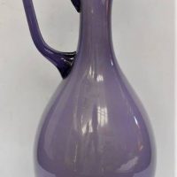 Large c1970s Purple cased ART GLASS Jug - Stylish shape, no marks sighted - 35cm H - Sold for $25 - 2018