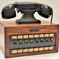 3 x Vintage Dictograph Phones - all w Bakelite HPieces, & badges to fronts - Sold for $37 - 2018