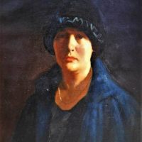 Gilt Framed LESLIE Andrew Alexander WILKIE ( 1879 - 1935 ) Oil on Canvas - PORTRAIT OF A LADY IN 1920's Dress - Signed lower left - 595x445cm - Sold for $174 - 2018
