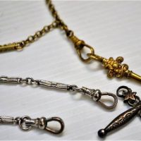 Group lot - Vintage ornate Sterling Silver & Brass FOB CHAINS & Keys - Sold for $31 - 2018