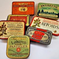 Group of tins including Smith Cinnamon tablets tin, Peppermint lozenges, Lakerol pastilles etc - Sold for $93 - 2018