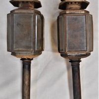 Pair of 19thC Carriage Oil lamps - Sold for $37 - 2018
