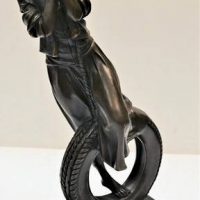 Reproduction bronze figure 'Girl on Tyre Swing' , approx 37cm, bears signature - Cesaro - Sold for $199 - 2018