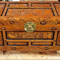 Vintage Carved Camphor wood chest - Sold for $43 - 2018