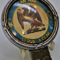 Vintage Chrome & Enamel Car Grill Badge for CLAN HAY - Servex Jug (keep the yoke) - Sold for $43 - 2018