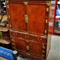 Vintage Korean Cabinet with brass fittings - Sold for $37 - 2018