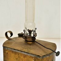 Vintage Victorian Railway 'VR' brass oil lamp with glass chimney - Sold for $99 - 2018