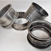 4 x Sterling silver napkin rings including Hardy Brother Birmingham - Sold for $37 - 2018