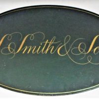Oval Brass Sign for Smith & Son - Sold for $31 - 2018