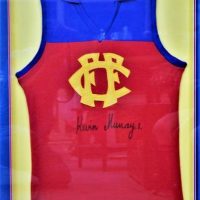 Presentation framed Kevin Murray signed VFL - Fitzroy Football Club jumper - approx 100cm x 75cm - Sold for $149 - 2018