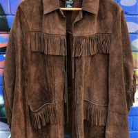 Thomas Cook 'Davy Crocket' style brown suede jacket with tassels - size med-lge - Sold for $50 - 2018
