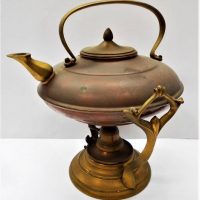 Vintage Brass and copper spirit kettle on stand - Sold for $37 - 2018